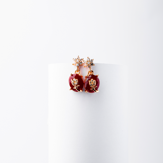 Claret Rose Earrings