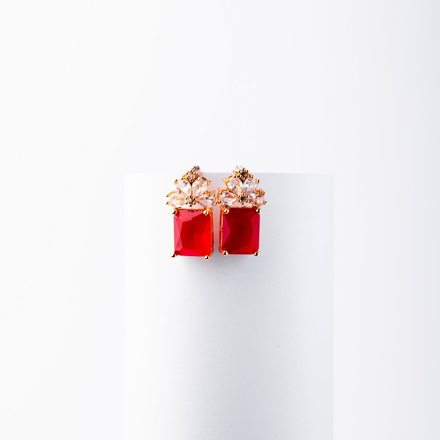 Crimson Zircon Earrings